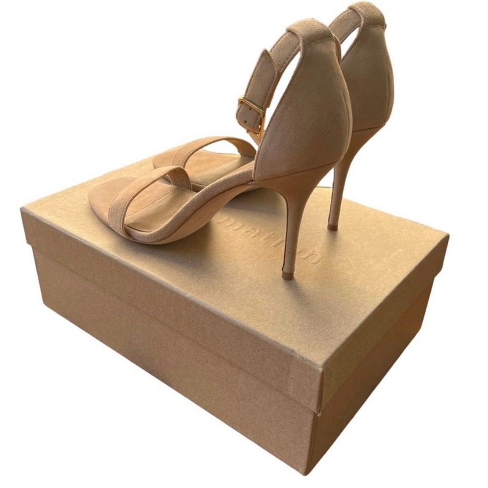 Reformation Kelly Ankle Strap Suede Sandals Nude Size 9.5 - Picture 2 of 7